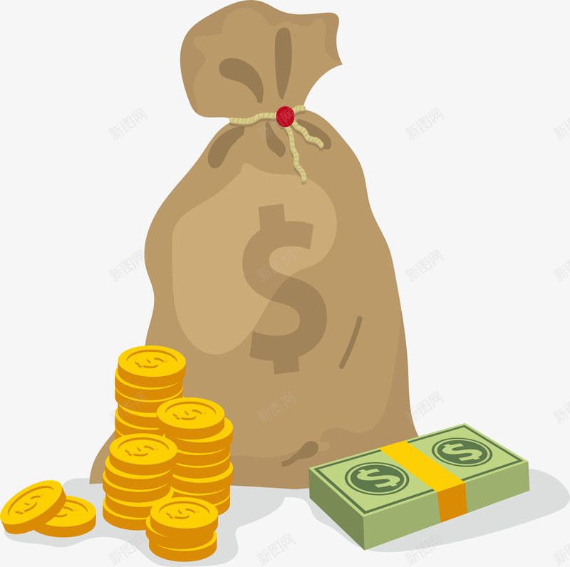 公司年会颁发奖金矢量图ai免抠素材_新图网 https://ixintu.com 公司年终奖 奖金 年终奖 矢量png 钱袋子 颁发奖金 矢量图