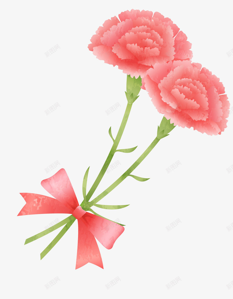粉色美丽母亲节康乃馨png免抠素材_新图网 https://ixintu.com 妈妈 康乃馨 母亲节 母亲节快乐 母爱 蝴蝶结花朵 鲜花