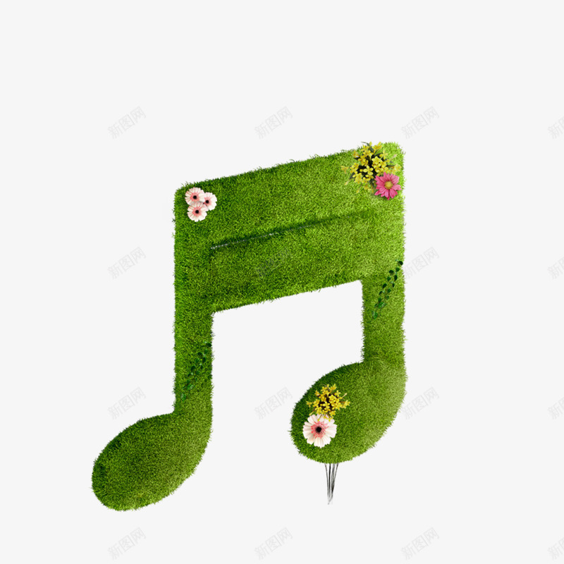 绿色音乐png免抠素材_新图网 https://ixintu.com 乐符 绿色 草坪