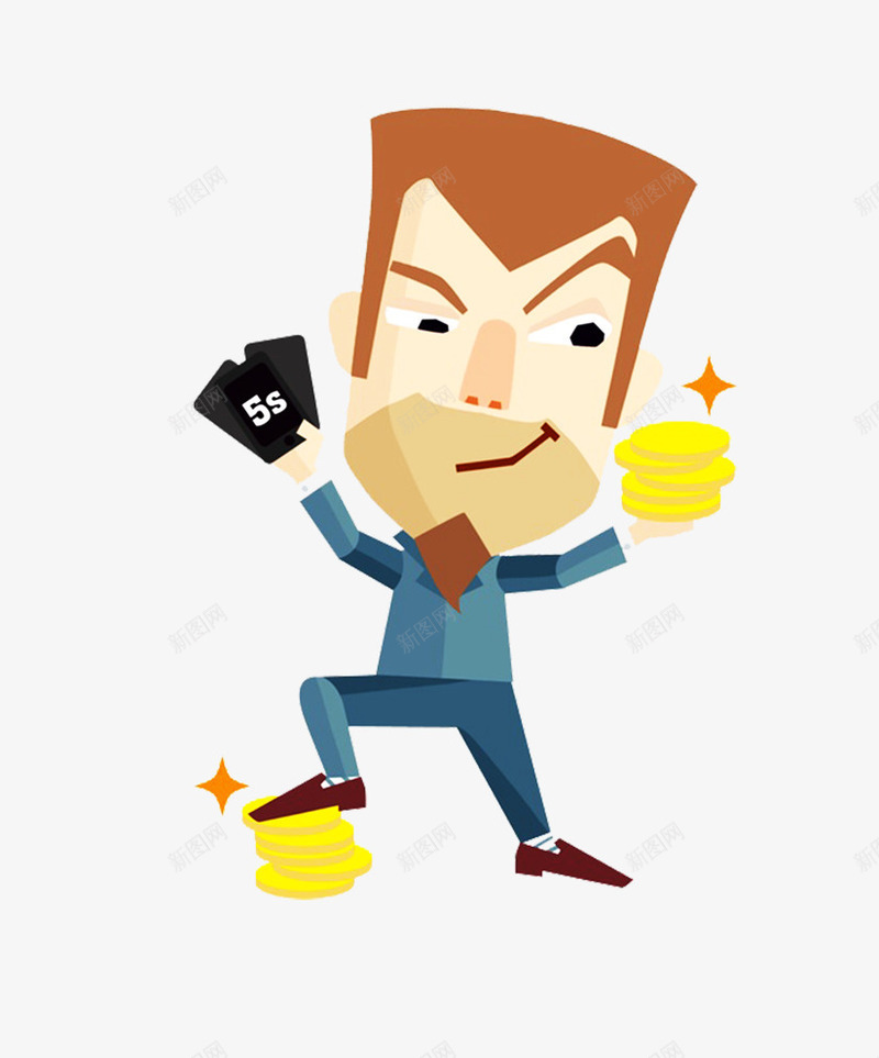 卡通金融男人png免抠素材_新图网 https://ixintu.com 元素 免扣 彩色 男人 装饰 金融