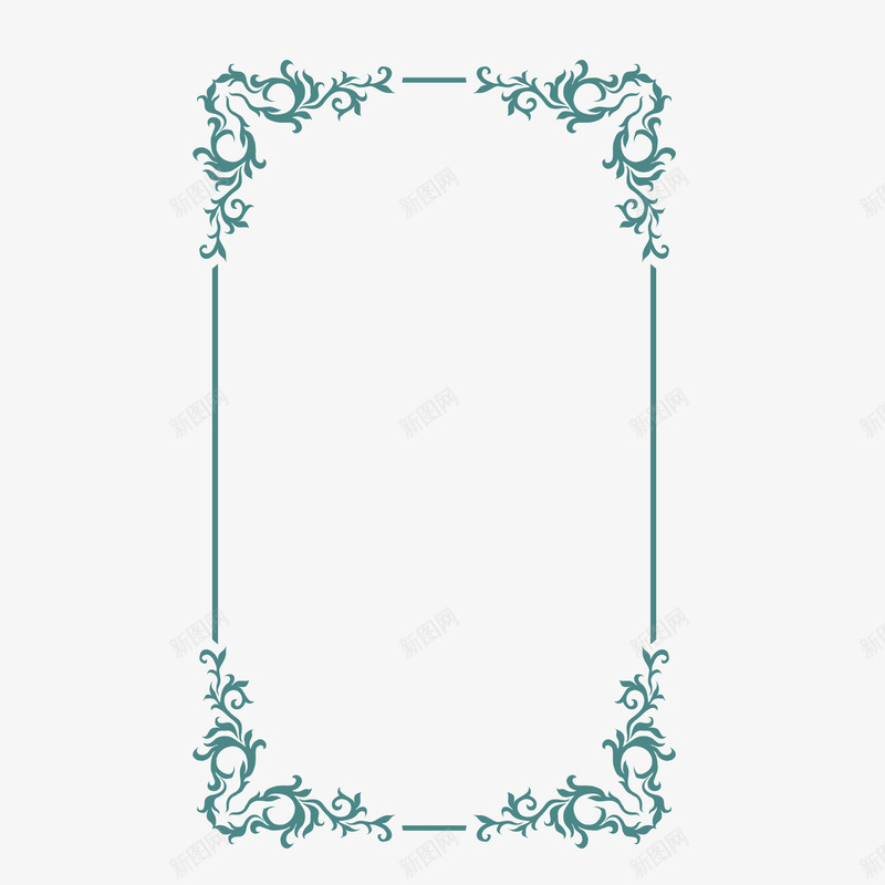 蓝色线条花边竖边框png免抠素材_新图网 https://ixintu.com 竖边框 线条 花边 蓝色