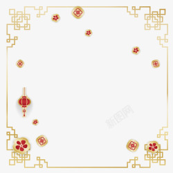 中国风金色春节边框装饰素材