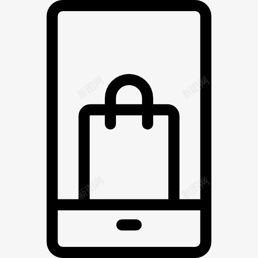 移动购物图标png_新图网 https://ixintu.com 手机袋 智能手机 电子商务 网上商店 网上商店购物