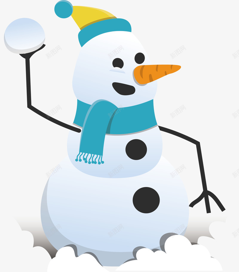 可爱眨眼睛打雪仗的雪人png免抠素材_新图网 https://ixintu.com 可爱雪人 打雪仗 暖冬 眨眼的雪人 矢量png 雪人