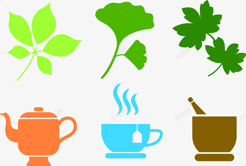 特色饮料茶水矢量图eps免抠素材_新图网 https://ixintu.com 料包 矢量PNG 石磨 绿色 颜色 饮品 饮料 矢量图