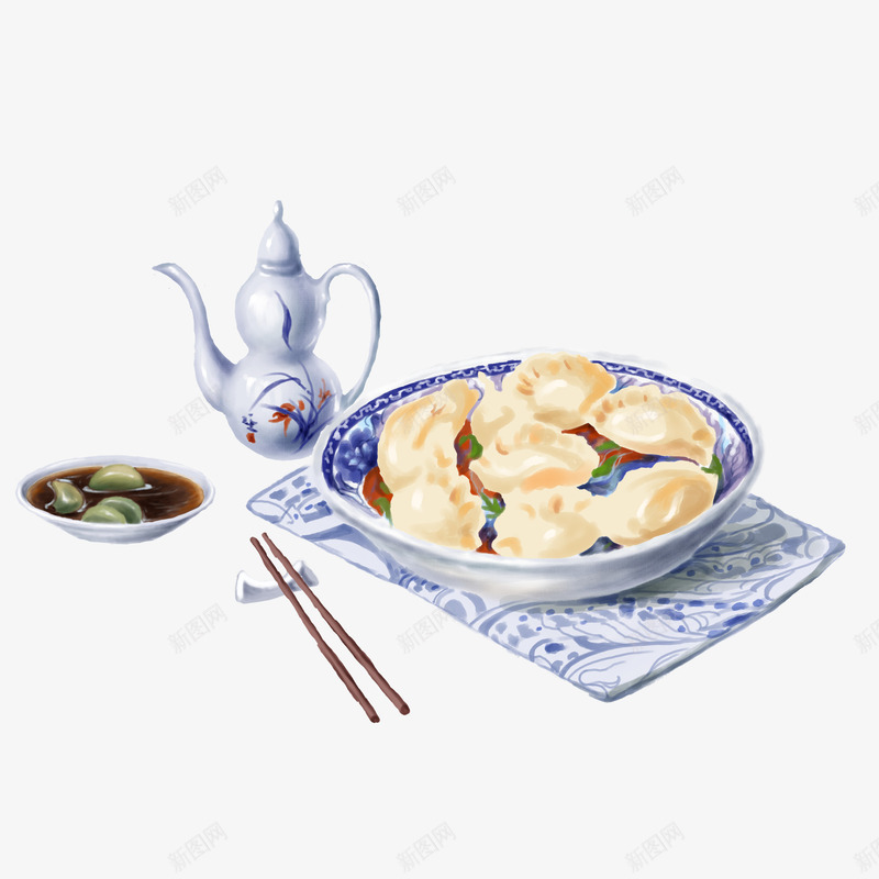 卡通饺子psd免抠素材_新图网 https://ixintu.com PNG图 PNG图下载 冬至饺子 创意卡通 卡通 卡通插图 插图 水饺 饺子