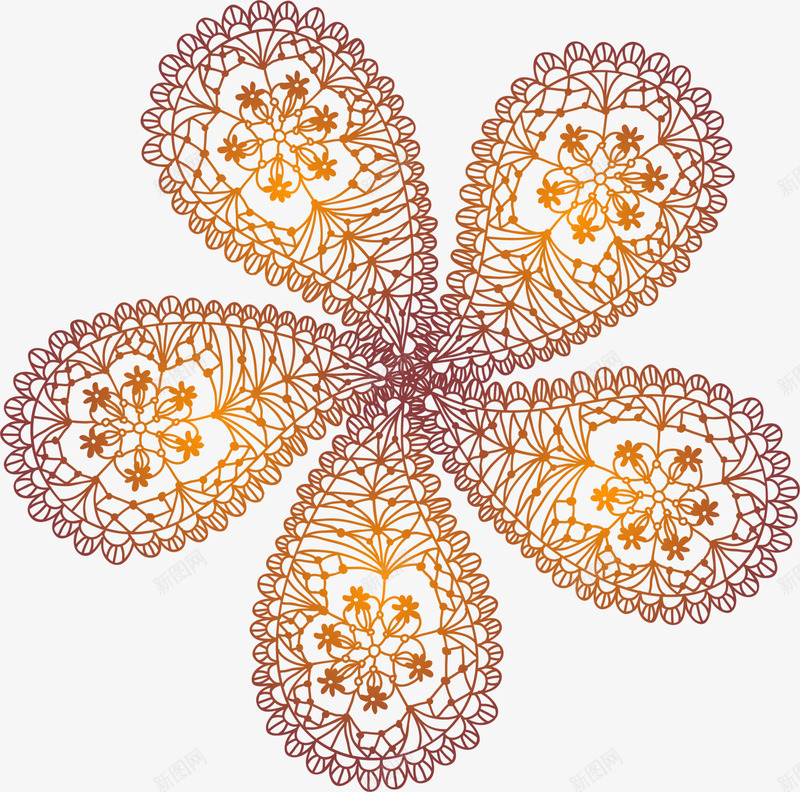 金色花纹花朵png免抠素材_新图网 https://ixintu.com 欧式花朵 清新纹路 简约花纹 线条鲜花 美丽花朵 金色花朵