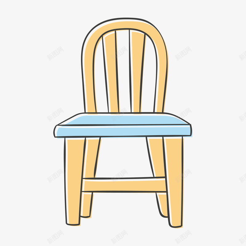 手绘家具椅子png免抠素材_新图网 https://ixintu.com 书房设计 室内装饰 室内设计 家具 家居 左右 椅子 餐厅设计