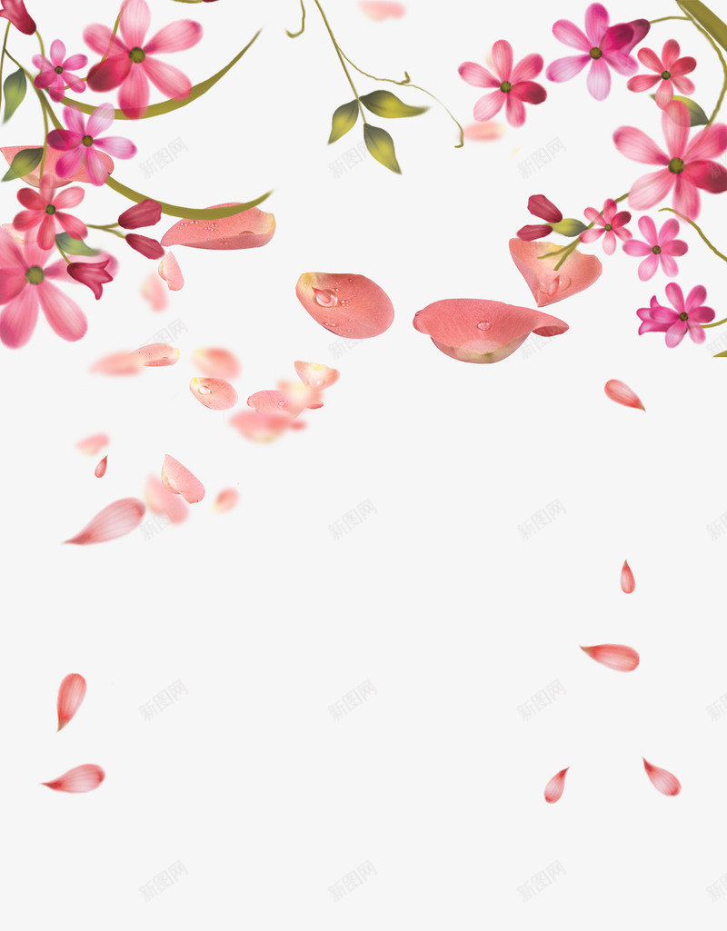 花瓣漂浮png免抠素材_新图网 https://ixintu.com 浪漫 红色 花卉 花瓣
