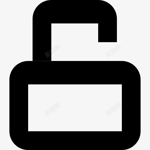 解锁打开挂锁符号矩形轮廓图标png_新图网 https://ixintu.com 安全 打开 挂锁 标志 界面 程式化 符号 解锁