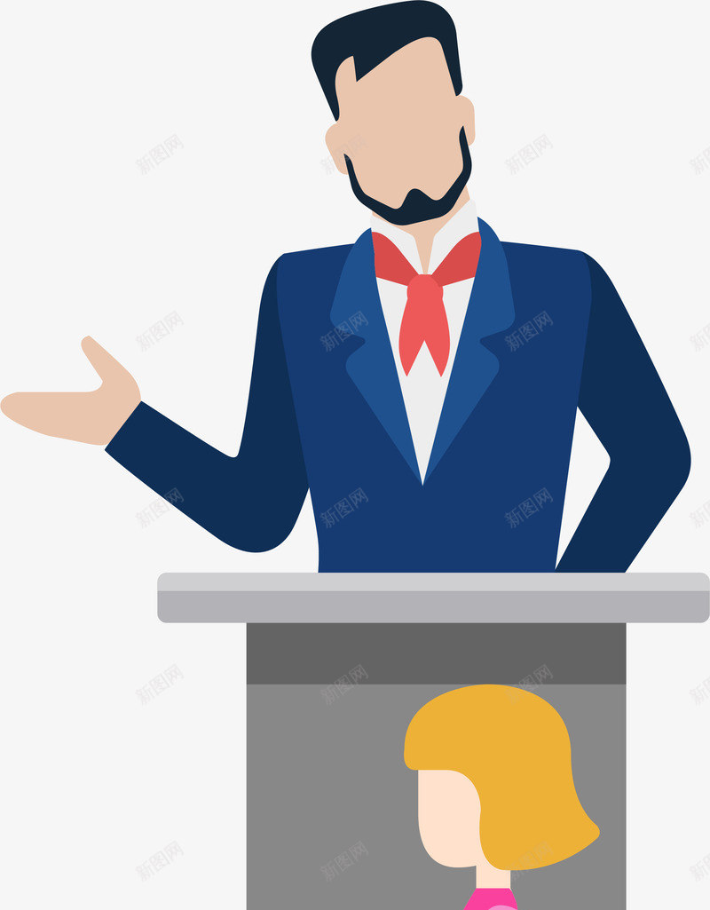 白领男人演讲讲座矢量图ai免抠素材_新图网 https://ixintu.com 公司 卡通手绘 演讲PNG 男人 讲座 矢量图