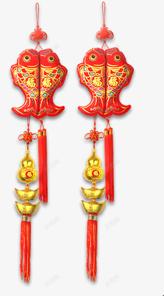 2018年春节配饰挂件图案psd免抠素材_新图网 https://ixintu.com 2018年 卡通 图案 手绘 挂件 春节 红色鱼 配饰 鱼