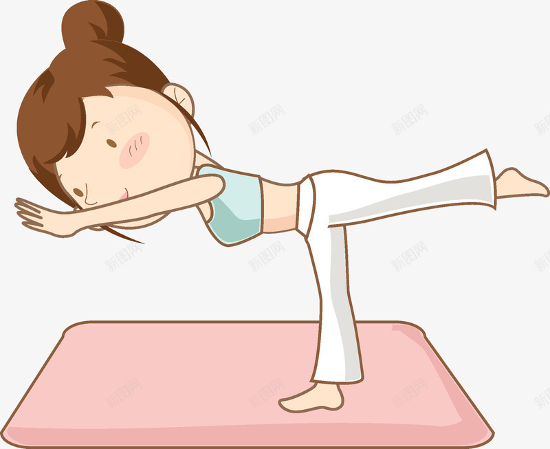 做瑜伽的女孩png免抠素材_新图网 https://ixintu.com 健身 卡通 女孩 女生 手绘 水彩 瑜伽 瑜伽垫 粉色