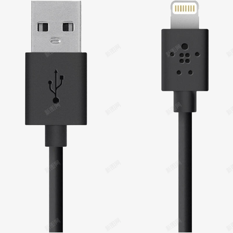 高端黑苹果充电线png免抠素材_新图网 https://ixintu.com 充电线 数码产品 科技色 苹果充电线 高端黑 黑色