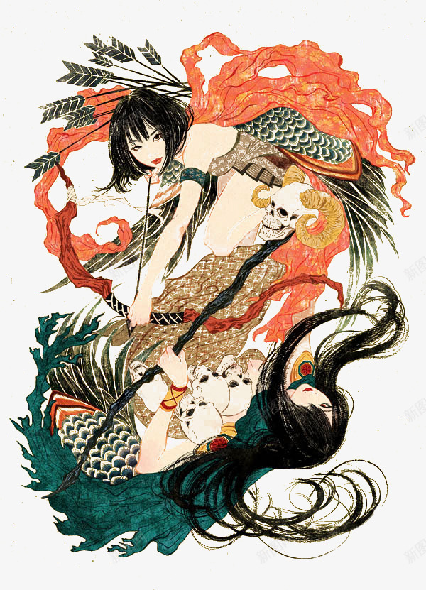 韩国童话美女png免抠素材_新图网 https://ixintu.com 人物插画 人物插画欣赏 插画 精细人物插画