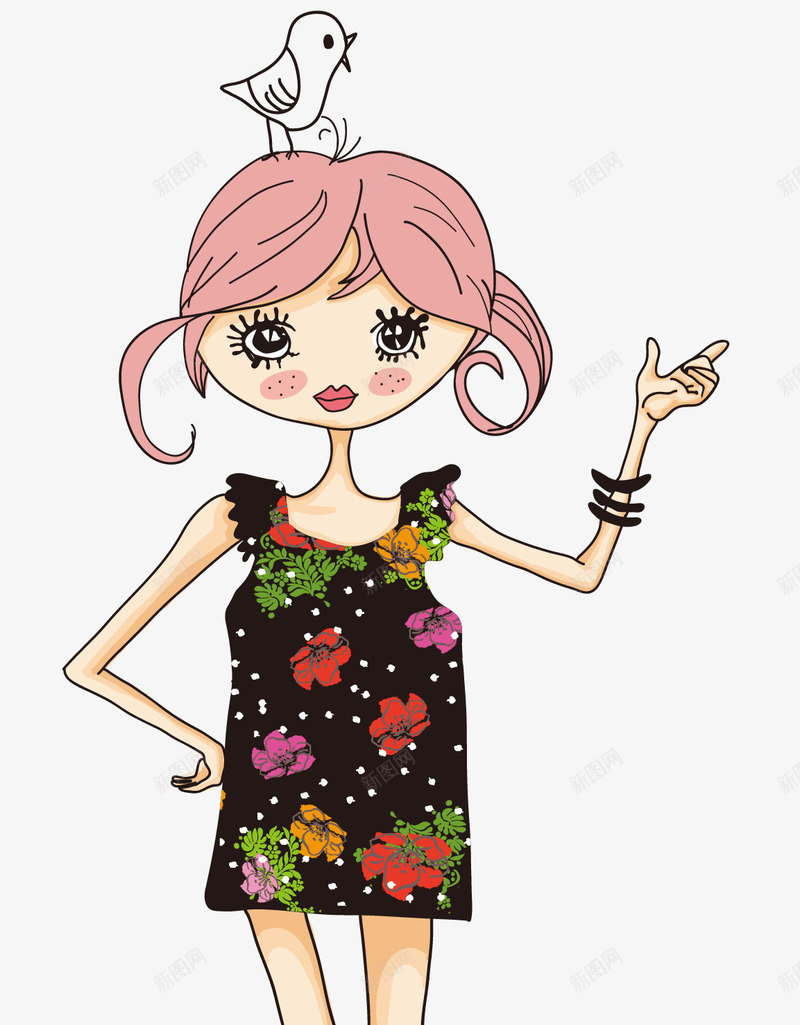手绘女装时尚模特png免抠素材_新图网 https://ixintu.com 女孩 女装模特 手绘 手绘女孩PNG 手绘女装时尚模特 矢量手绘时尚美女 美女