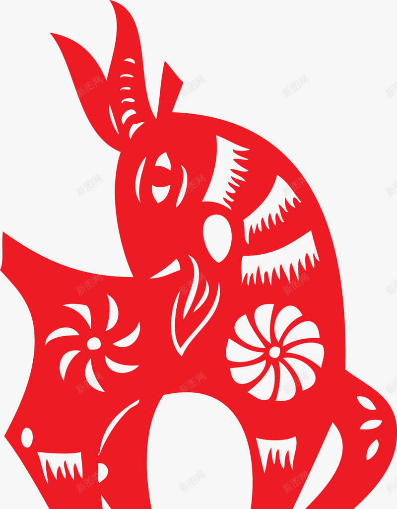 动物贴纸图案羊png免抠素材_新图网 https://ixintu.com 传统 传统文化 传统艺术 动物贴纸图案 春节 玻璃贴 窗户 窗花 窗花图案 车贴