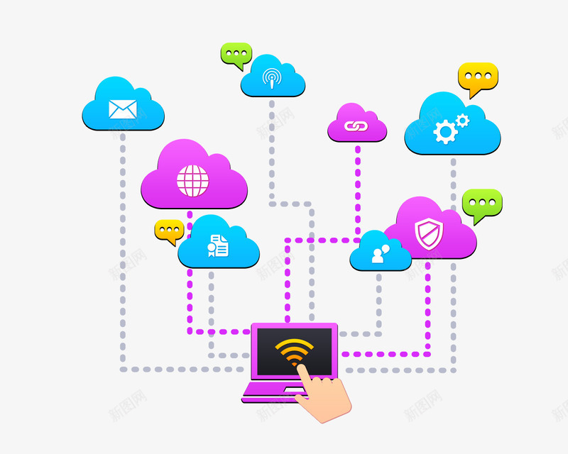 云计算示意图UIpng免抠素材_新图网 https://ixintu.com UI设计 web网页界面设计 响应式UI 手机UI 移动UI 网站UI设计 网站建设全套模板