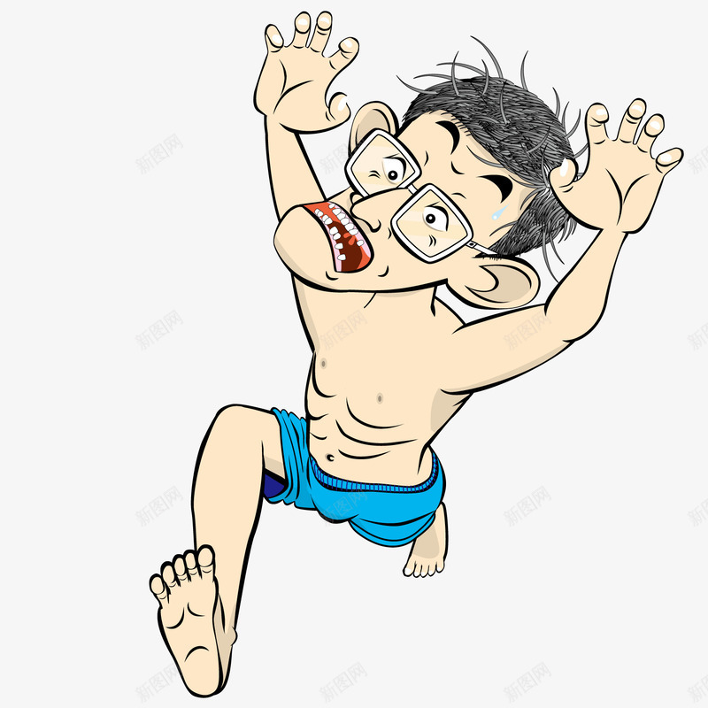 发疯的男人矢量图ai免抠素材_新图网 https://ixintu.com 卡通 发疯 男人 矢量图