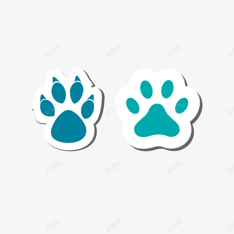 卡通蓝色狗掌印贴纸png免抠素材_新图网 https://ixintu.com 卡通 狗掌 狗掌印 狗掌贴纸 狗爪 简约 蓝色 贴纸