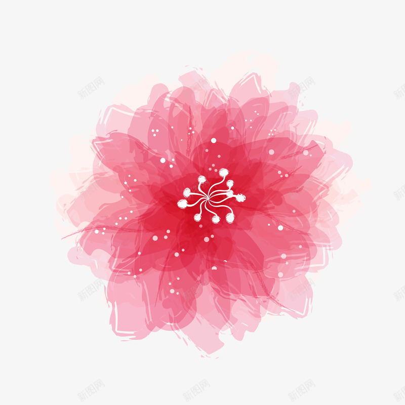 粉色梦幻鲜花简图png免抠素材_新图网 https://ixintu.com 手绘图 梦幻花朵 简图 粉色花朵 美丽的 装饰