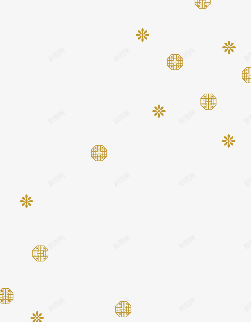 咖啡色黄色漂浮门楣png免抠素材_新图网 https://ixintu.com 新年 新春 春节 漂浮花纹 花朵 过年 门楣