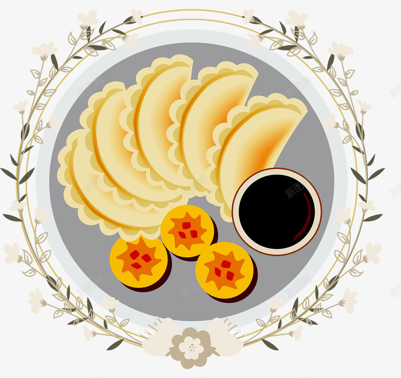 二十四节气之立冬吃饺子插画psd免抠素材_新图网 https://ixintu.com 二十四节气 二十四节气之立冬吃饺子插画 吃饺子 手绘饺子 插画 立冬 饺子