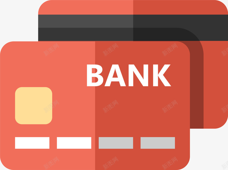 红色简约银行卡png免抠素材_新图网 https://ixintu.com bank 卡片 红色银行卡 装饰图案 财富 金融