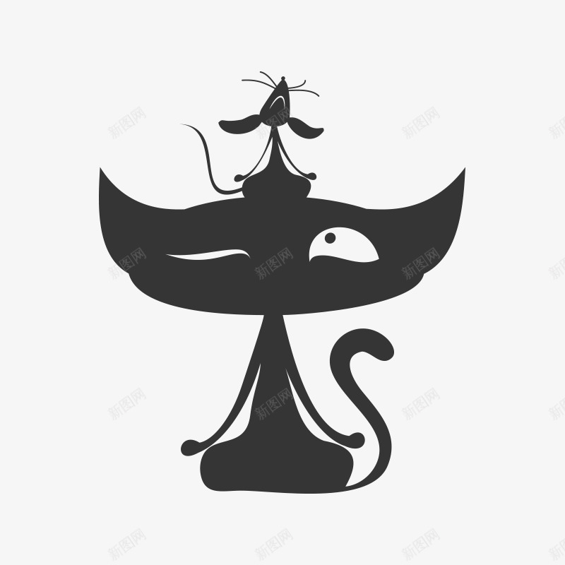 猫咪和老鼠png免抠素材_新图网 https://ixintu.com 剪影 卡通 可爱 小老鼠 尾巴 手绘 猫咪 简图 老鼠生日 耳朵 黑色的