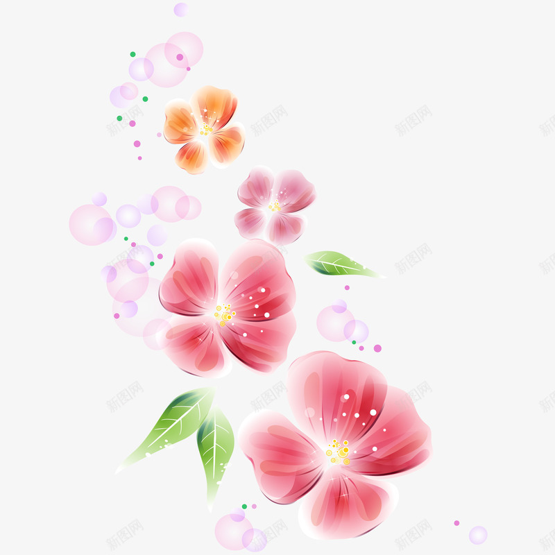 水彩粉色梦幻花朵png免抠素材_新图网 https://ixintu.com 手绘图 梦幻花朵 水彩 简图 美丽的 花卉 装饰