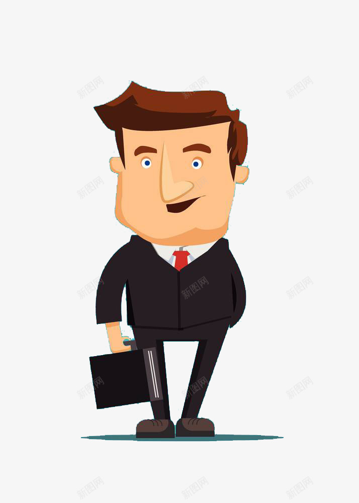 职场白领手插口袋上班png免抠素材_新图网 https://ixintu.com 上班 公文包 卡通手绘 商务人士 男人 职场男 西装革履