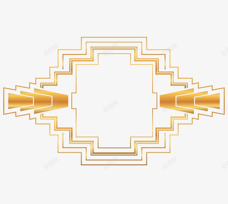 新颖金色边框图标png_新图网 https://ixintu.com 免扣png素材 欧式 精美 金色 阶梯边框
