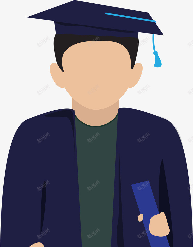 男生毕业照学位服矢量图ai免抠素材_新图网 https://ixintu.com 免抠PNG 学位服PNG 毕业季 毕业照 毕业袍 男生 矢量图