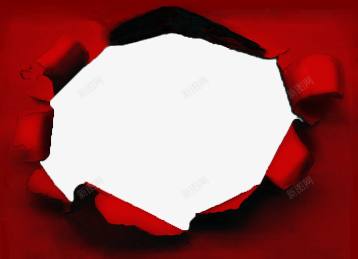 红色撕纸png免抠素材_新图网 https://ixintu.com 卡通 底纹装饰 手绘 撕纸 红色纸张 纸
