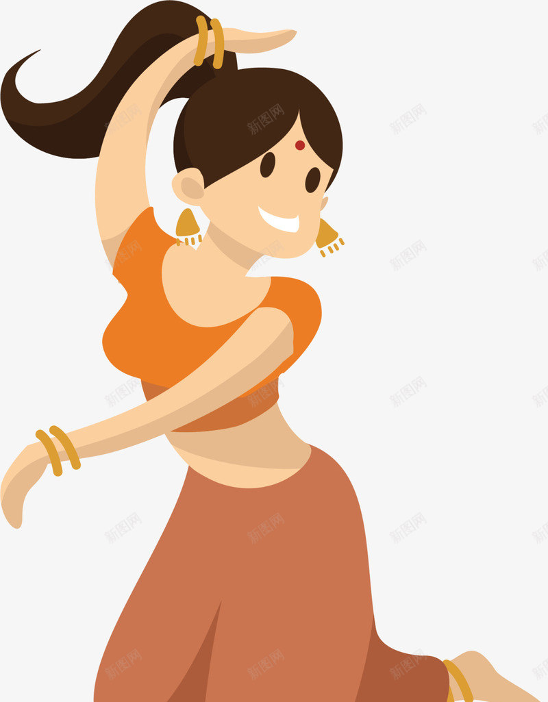 微笑卡通跳舞女孩png免抠素材_新图网 https://ixintu.com 微笑女生 民族舞 舞姿 舞者 舞蹈 艺术 跳舞 跳舞女孩