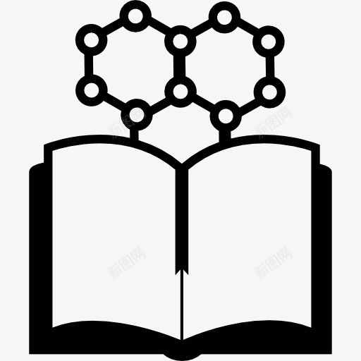 化学书打开六角形标志图标png_新图网 https://ixintu.com 书 书籍 六角形 分子 化学 开 开放 教育 标志