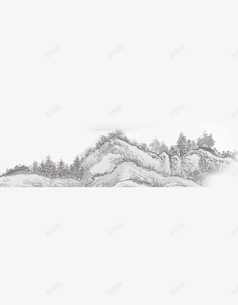 丘陵景色png免抠素材_新图网 https://ixintu.com 低山 灌木丛 矮树