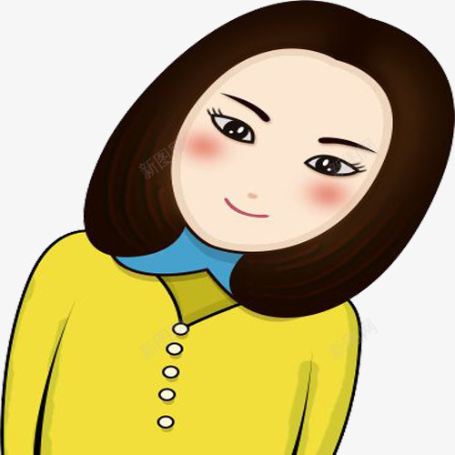 歪脖子女士png免抠素材_新图网 https://ixintu.com 卡通女士 歪脖 歪脖女士 歪脖子