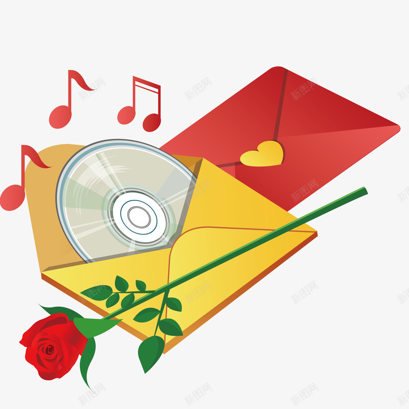 信封信纸鲜花矢量图ai免抠素材_新图网 https://ixintu.com 信封信纸 漂浮素材 鲜花 矢量图