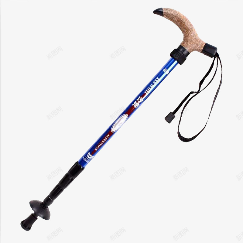 深蓝色手持登山杆png免抠素材_新图网 https://ixintu.com 登山杆 登山杖 登山用品