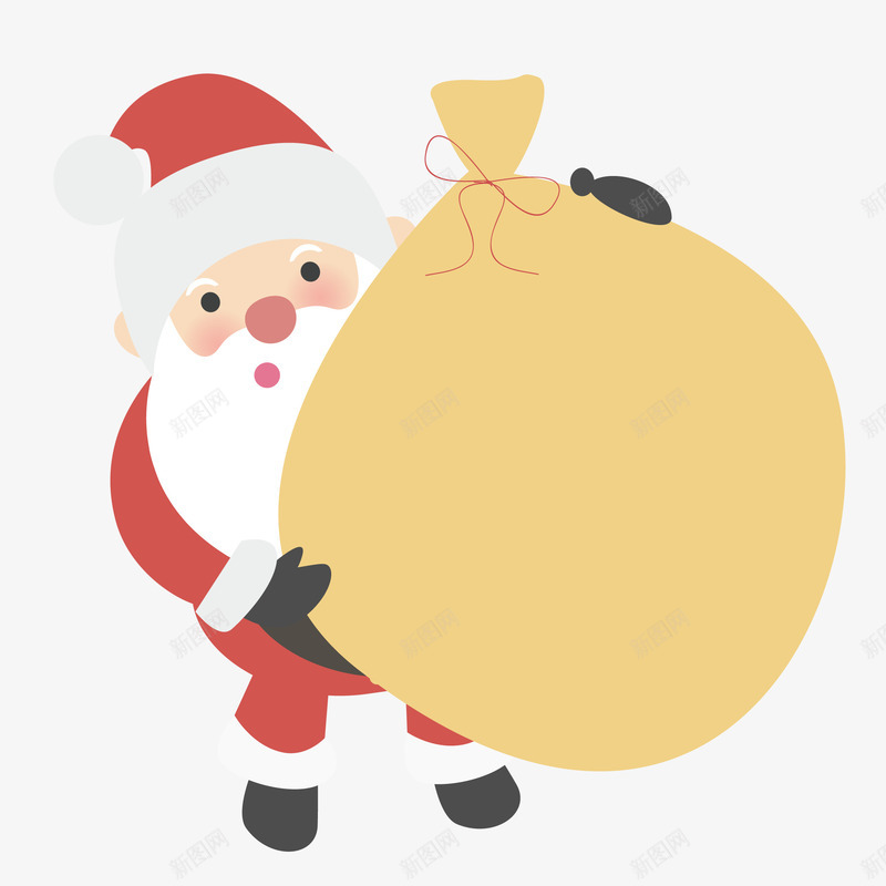 可爱卡通的圣诞老人psd免抠素材_新图网 https://ixintu.com 一大袋礼物 可爱圣诞老人 圣诞老人 圣诞节 圣诞节快乐 开心圣诞老人 礼物