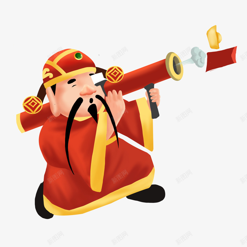 手绘财神爷新年财神爷png免抠素材_新图网 https://ixintu.com 2019 农历新年 恭喜发财 手绘 新年 新年快乐 新春 春节 猪年 财神