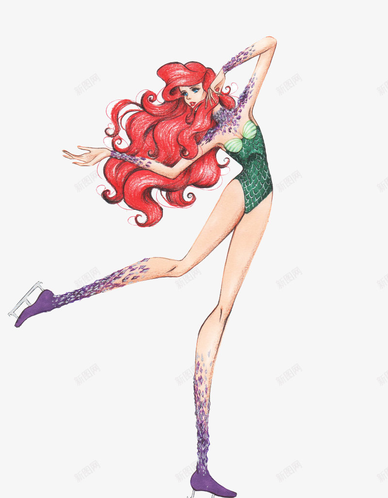 手绘创意时尚服装模特png免抠素材_新图网 https://ixintu.com 女装模特插画 手绘时装 手绘时装模特