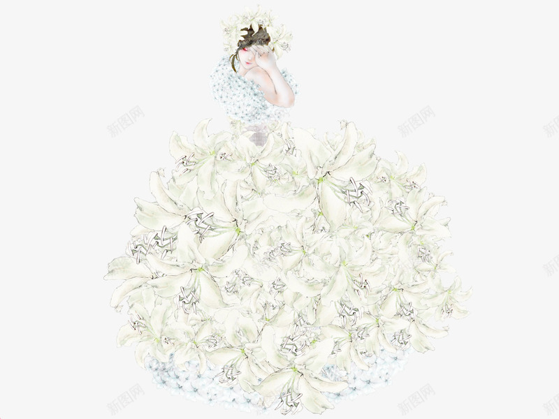 婚礼美丽花朵新娘png免抠素材_新图网 https://ixintu.com LOVE 婚庆 恋人 浪漫 爱情 结婚 花朵新娘