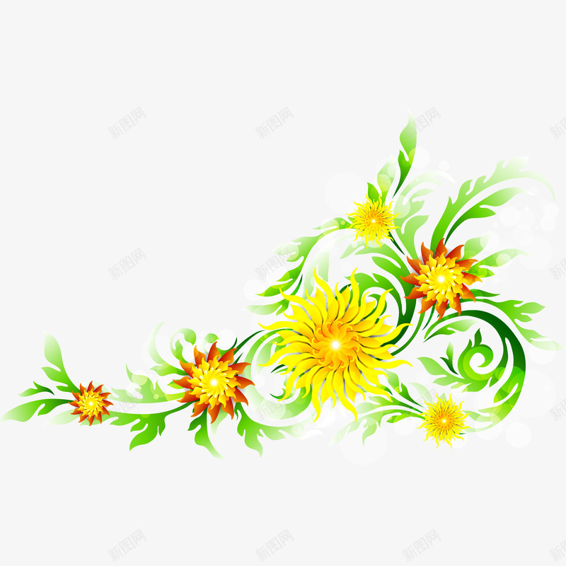 美丽黄色花朵矢量图ai免抠素材_新图网 https://ixintu.com 美丽黄色花朵 美丽黄色花朵矢量素 黄色花朵 矢量图