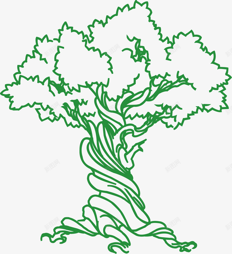 描线参天大树矢量图eps免抠素材_新图网 https://ixintu.com 参天大树 描线参天大树 矢量参天大树 矢量图