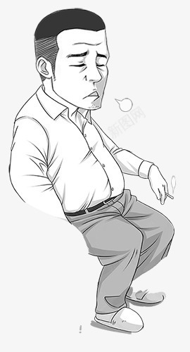 手绘男人png免抠素材_新图网 https://ixintu.com 人物 人物插画 卡通人物 插画 男人 疲惫 睡觉