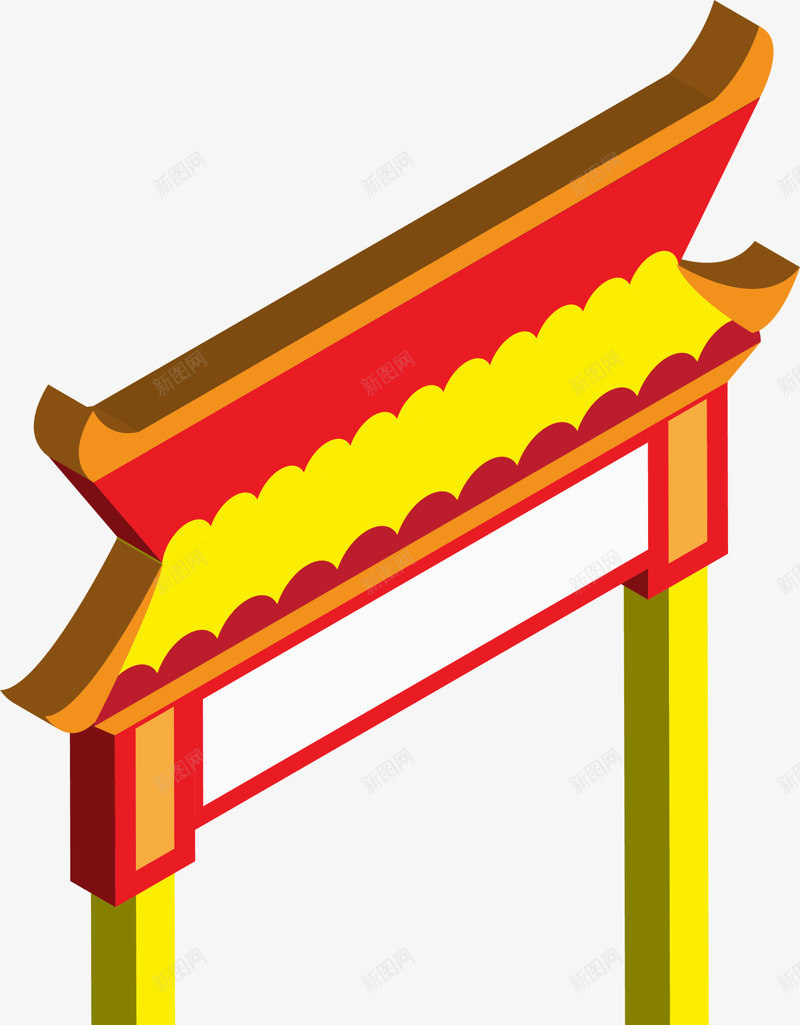 新年中国风卡通大门png免抠素材_新图网 https://ixintu.com 中国风 卡通大门 喜庆 建筑大门 新年大门 春节大门