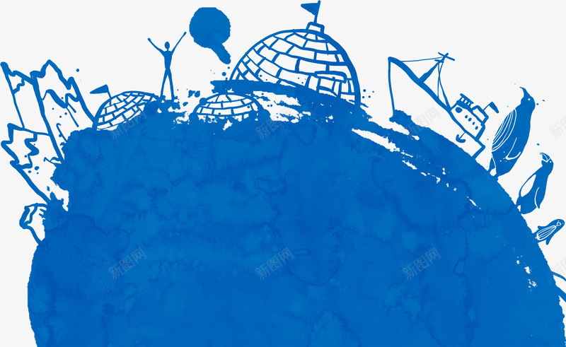 抽象地球帆船人像png免抠素材_新图网 https://ixintu.com 人像 地球 帆船 抽象