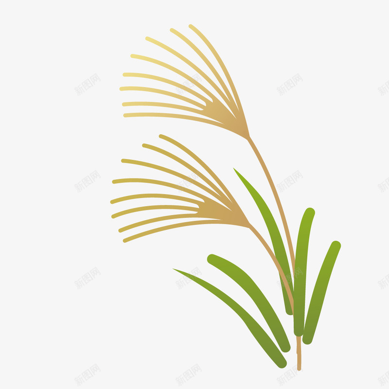 卡通手绘绿色的小草png免抠素材_新图网 https://ixintu.com 创意 动漫动画 卡通手绘 叶子 小草 绿色的